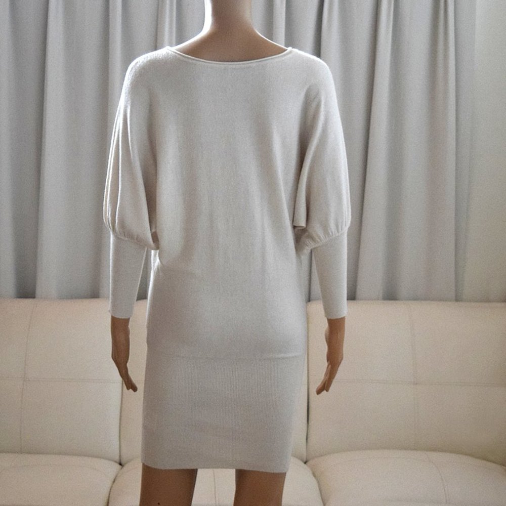 Luxury Knit Sweater Dress with Embroidered Butterfly - Picture 8 of 17